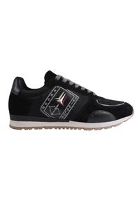 Aeronautica Militare - AERONAUTICA MILITARE Czarne męskie sneakersy Frecce Tricolori, Rozmiar 46. Okazja: na co dzień. Kolor: czarny. Materiał: zamsz, tkanina. Wzór: haft #4
