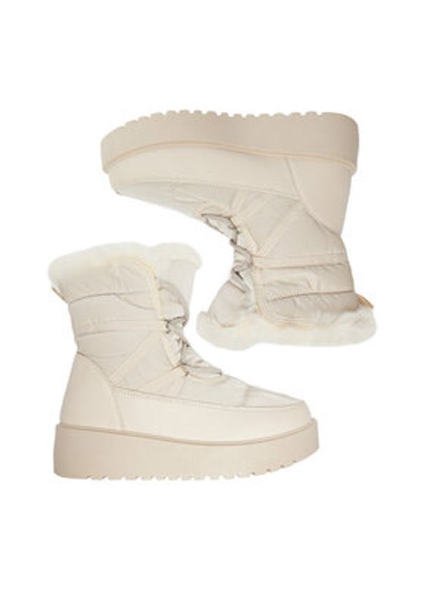 DeeZee Śniegowce HY002-1 Beżowy. Kolor: beżowy. Materiał: materiał