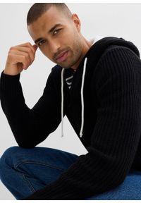 bonprix - Sweter z kapturem. Typ kołnierza: kaptur. Kolor: czarny #3