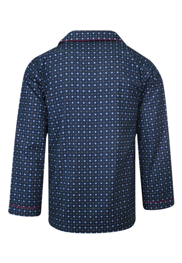 ForMax - Piżama Dwuczęściowa Flanelowa, Granatowa, Długie Spodnie, Koszula Długi Rękaw -FORMAX. Kolor: niebieski. Materiał: bawełna. Długość: długie