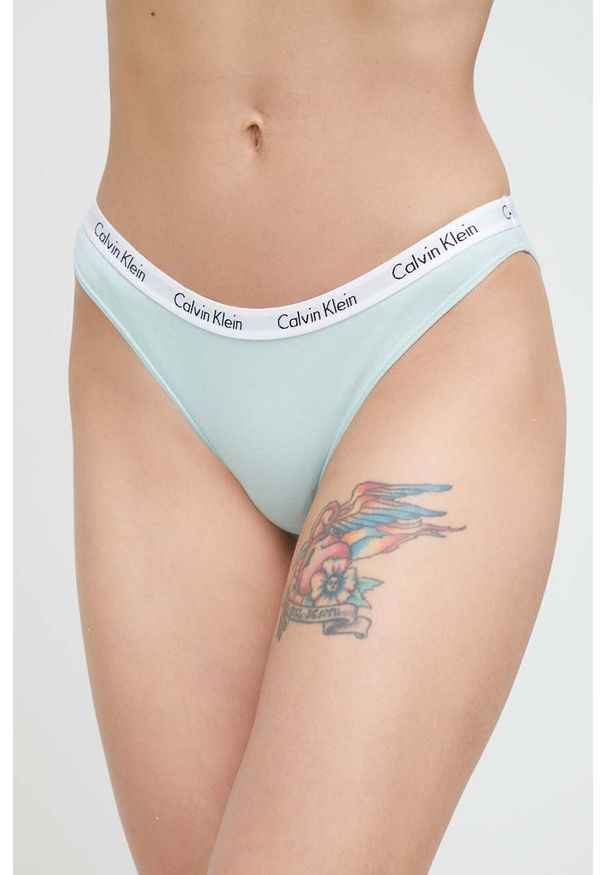 Calvin Klein Underwear figi kolor turkusowy. Kolor: turkusowy