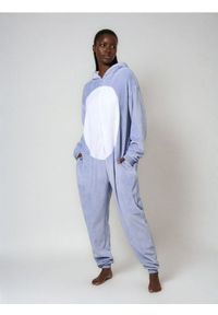 Sinsay - Polarowa piżama onesie z kapturem i uszami 3D Stitch - błękitny. Kolor: niebieski. Materiał: polar #1