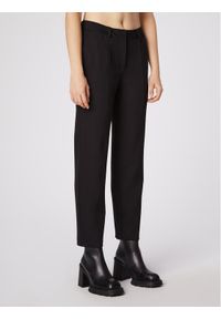 Simple Spodnie materiałowe SPD506-02 Czarny Slim Fit. Kolor: czarny. Materiał: materiał