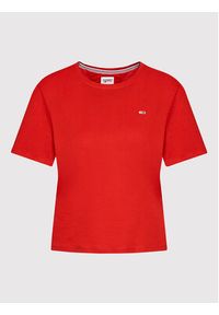 Tommy Jeans T-Shirt DW0DW14616 Czerwony Regular Fit. Kolor: czerwony. Materiał: bawełna #4