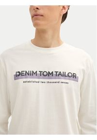 Tom Tailor Denim Longsleeve 1043888 Biały Regular Fit. Kolor: biały. Materiał: bawełna. Długość rękawa: długi rękaw