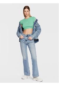 Calvin Klein Jeans Bluzka J20J220709 Zielony Cropped Fit. Kolor: zielony. Materiał: lyocell