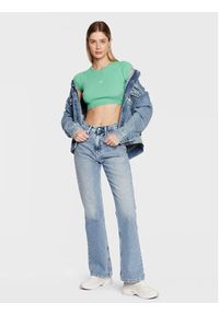 Calvin Klein Jeans Bluzka J20J220709 Zielony Cropped Fit. Kolor: zielony. Materiał: lyocell #4