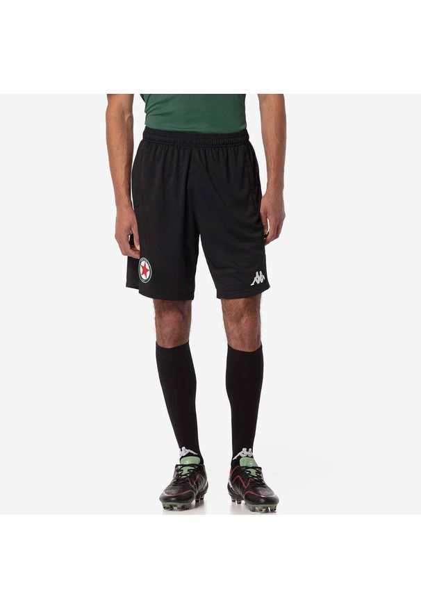 Kappa - Szorty Red Star FC Ahorazip Pro 8 2024/25. Kolor: czarny, zielony, wielokolorowy. Sport: piłka nożna