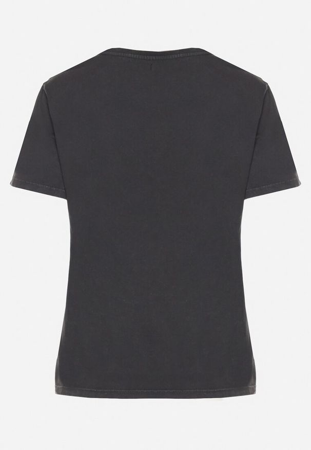 Born2be - Czarny T-shirt z Bawełny z Nadrukiem Erenova. Okazja: na co dzień. Kolor: czarny. Materiał: bawełna. Wzór: nadruk. Styl: klasyczny, casual
