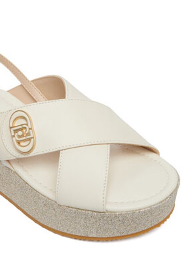 Liu Jo Sandały Flo 03 SA6141 PX106 Biały. Kolor: biały. Materiał: skóra