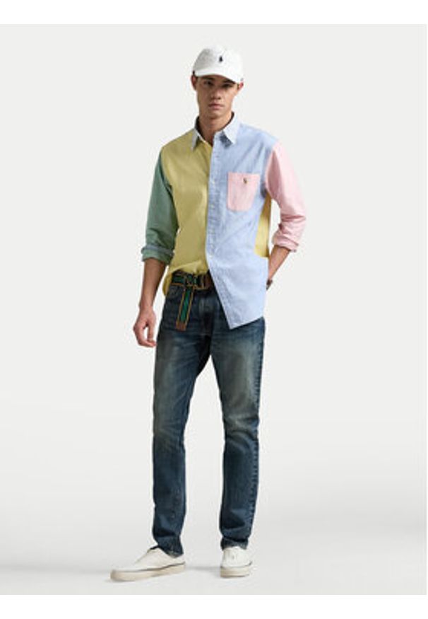 Polo Ralph Lauren Koszula 710928919001 Kolorowy Custom Fit. Typ kołnierza: polo. Materiał: bawełna. Wzór: kolorowy