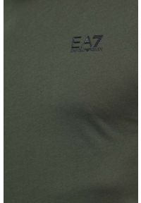 EA7 Emporio Armani t-shirt bawełniany kolor zielony z nadrukiem. Kolor: zielony. Materiał: bawełna. Wzór: nadruk #4