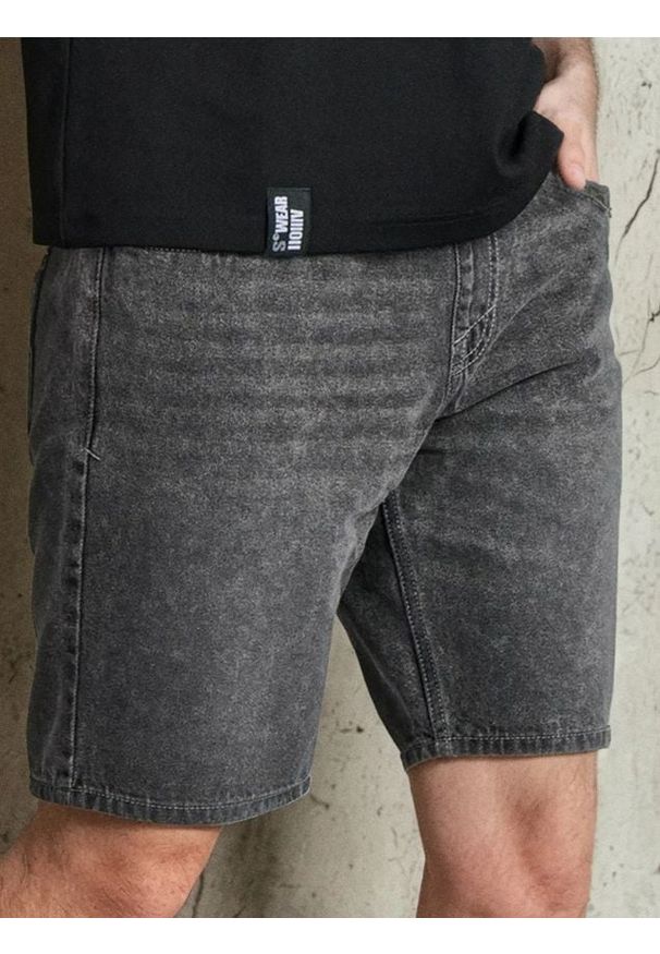 Sinsay - Szorty jeansowe jogger - szary. Kolor: szary. Materiał: jeans