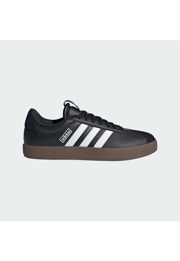 Adidas - Buty VL Court 3.0. Kolor: czarny, biały, brązowy, wielokolorowy. Materiał: skóra, syntetyk