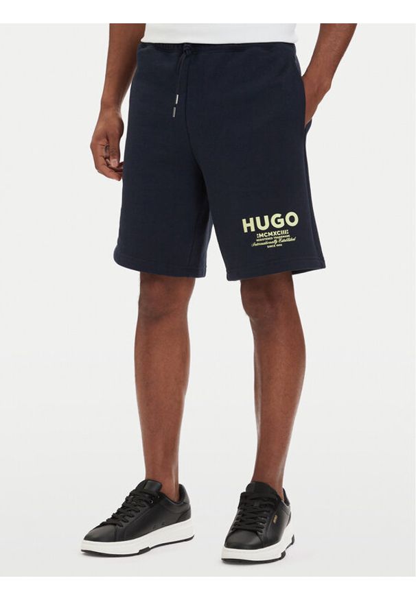 Hugo - HUGO Szorty sportowe Nomario 50510728 Granatowy Loose Fit. Kolor: niebieski. Materiał: bawełna. Styl: sportowy