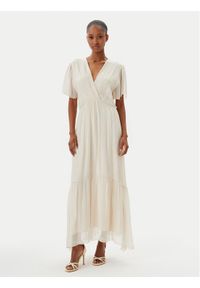 Haveone Sukienka letnia AFF-N006 Écru Loose Fit. Kolor: kremowy. Materiał: wiskoza, jedwab. Sezon: lato #1
