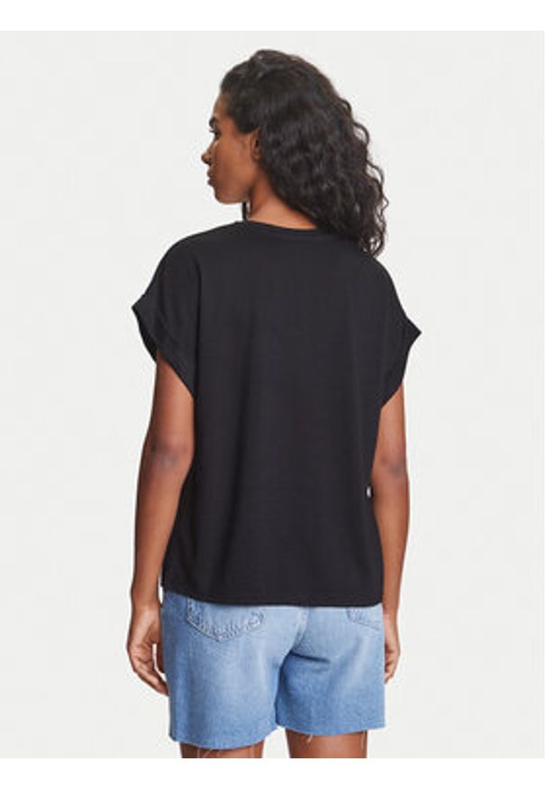 Emporio Armani T-Shirt EW000616 AF12187 UC001 Czarny Loose Fit. Kolor: czarny. Materiał: wiskoza