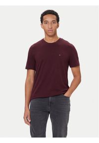 TOMMY HILFIGER - Tommy Hilfiger T-Shirt Ess Seasonal MW0MW39995 Bordowy Regular Fit. Kolor: czerwony. Materiał: bawełna