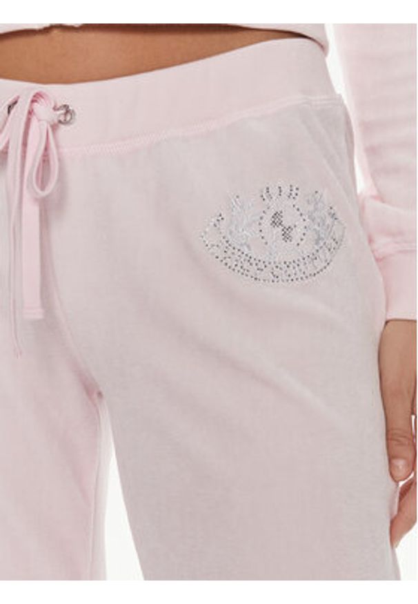 Juicy Couture Spodnie dresowe Heritage Dog JCBBJ223814 Różowy Slim Fit. Kolor: różowy. Materiał: dresówka, welur