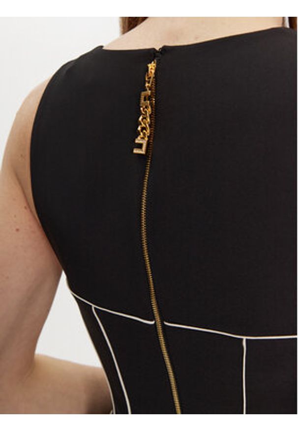 Elisabetta Franchi Sukienka koktajlowa AB-724-51E2-V440 Czarny Slim Fit. Kolor: czarny. Materiał: syntetyk. Styl: wizytowy