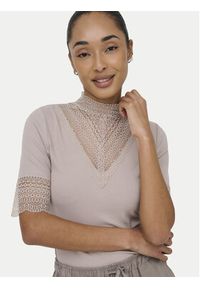 only - ONLY Bluzka Tilde 15335353 Beżowy Slim Fit. Kolor: beżowy. Materiał: wiskoza #3