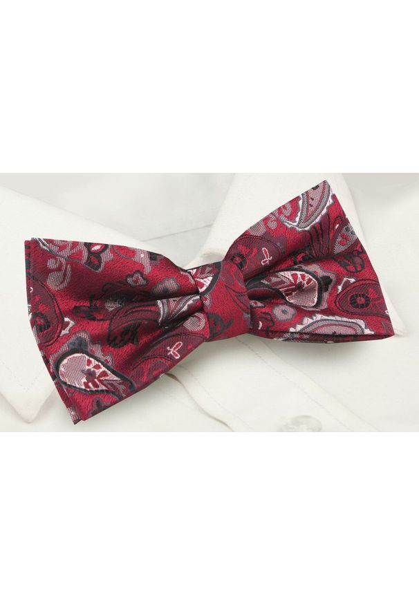 Mucha Męska z Poszetką - Alties - Czerwona, Wzór Paisley. Kolor: czerwony. Wzór: paisley. Styl: sportowy, elegancki