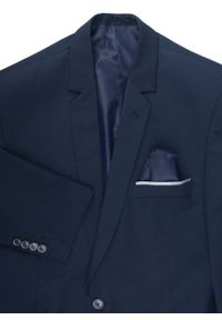 Męski, Taliowany Garnitur (Wesele, Studniówka) - Casino - Granat. Materiał: poliester, wiskoza #5