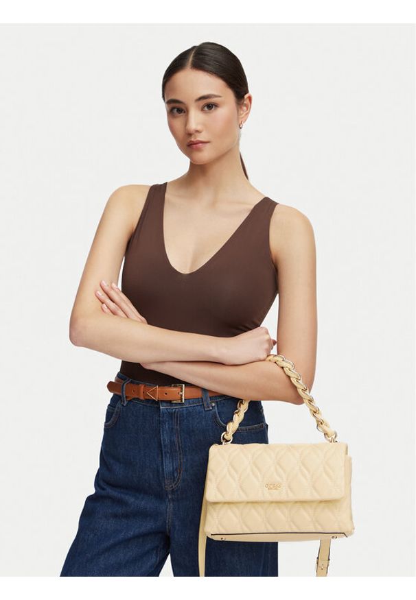 Guess Torebka Maxine HWQG97 33200 Żółty jasny. Kolor: żółty. Materiał: skórzane