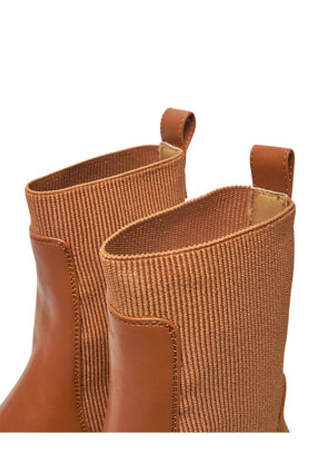 only - ONLY Botki 15329824 Brązowy. Kolor: brązowy. Materiał: skóra