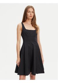 STAUD Sukienka codzienna Mini Wells 90-7502 Czarny Slim Fit. Okazja: na co dzień. Kolor: czarny. Materiał: bawełna. Typ sukienki: proste. Styl: casual. Długość: mini #1