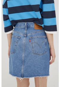 Levi's® - Levi's spódnica jeansowa mini prosta 77882.0048-LightIndig. Okazja: na spotkanie biznesowe, na co dzień. Kolor: niebieski. Materiał: jeans. Styl: biznesowy, casual #4
