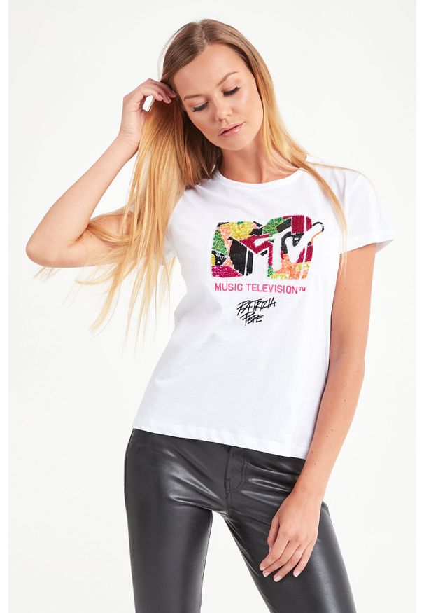 Patrizia Pepe - T-SHIRT PATRZIA PEPE. Okazja: na co dzień. Materiał: materiał. Styl: casual