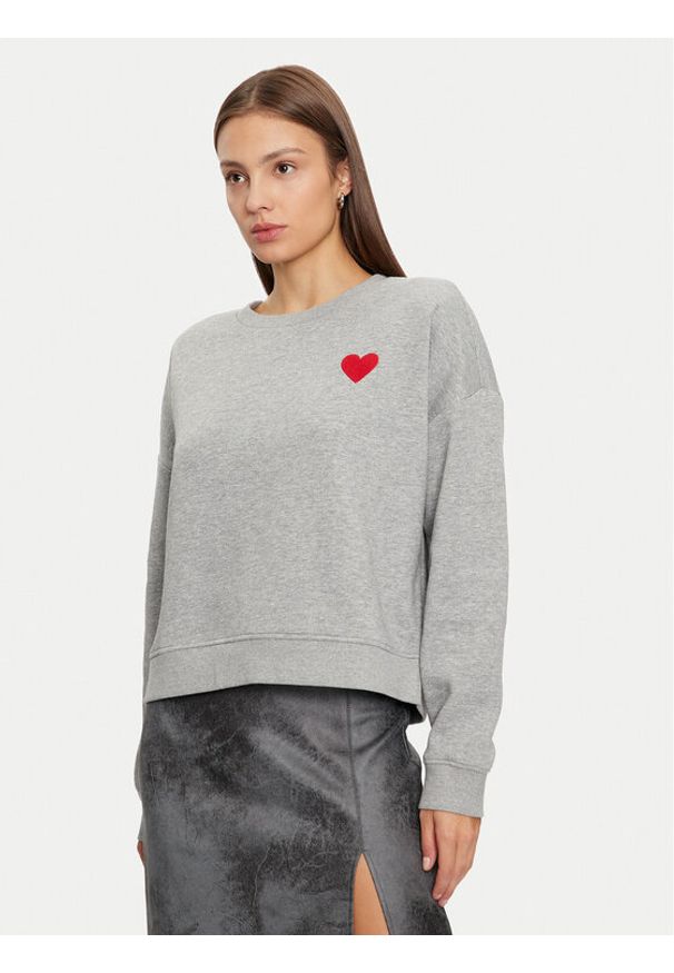 Vero Moda Bluza Maly 10329164 Szary Oversize. Kolor: szary. Materiał: syntetyk, bawełna