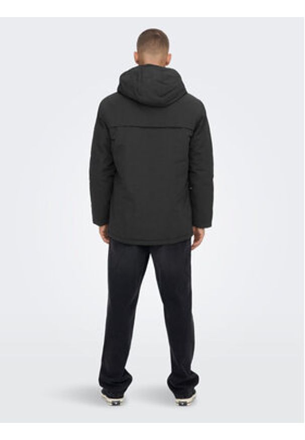 Only & Sons Parka Jayden 22022654 Czarny Regular Fit. Kolor: czarny. Materiał: syntetyk