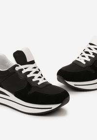 Renee - Czarne Sneakersy na Ozdobnej Platformie Anarinna. Kolor: czarny. Obcas: na platformie