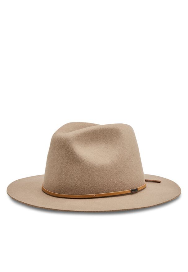 Brixton Kapelusz Wesley Fedora 10761 Beżowy. Kolor: beżowy. Materiał: wełna