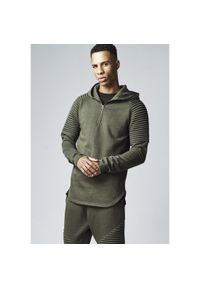 Urban Classics - Bluza z kapturem Urban Classic pleat leeve terry. Typ kołnierza: kaptur. Kolor: zielony #1