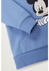 Mango Kids - Bluza bawełniana dziecięca Mcangu 80-110 cm. Okazja: na co dzień. Typ kołnierza: kaptur. Kolor: niebieski. Materiał: bawełna. Wzór: nadruk. Styl: casual #3