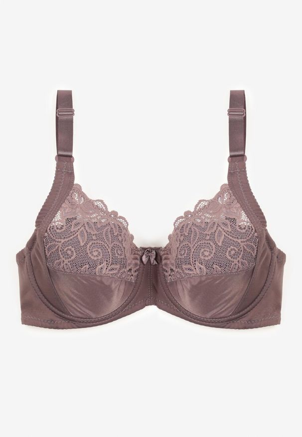 Renee - Szary Biustonosz Typu Full Cup z Regulowanymi Ramiączkami Vikiirisa. Kolor: szary. Materiał: jeans