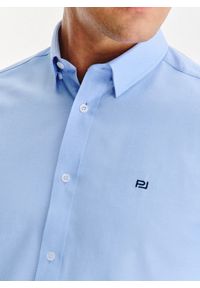 Pako Lorente - PAKO LORENTE - Niebieska koszula męska. Kolor: niebieski, biały. Materiał: poliester, bawełna. Długość rękawa: długi rękaw. Długość: długie #4
