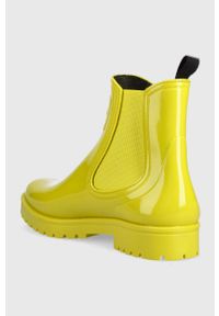 Hugo - HUGO kalosze Tabita Rain Bootie 50475480.735 damskie kolor zielony. Nosek buta: okrągły. Kolor: zielony. Materiał: guma #2