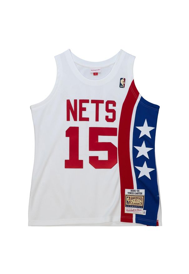 Mitchell & Ness - Koszulka Nba New Jersey Nets Vince Carter. Kolor: biały. Materiał: jersey. Sport: koszykówka