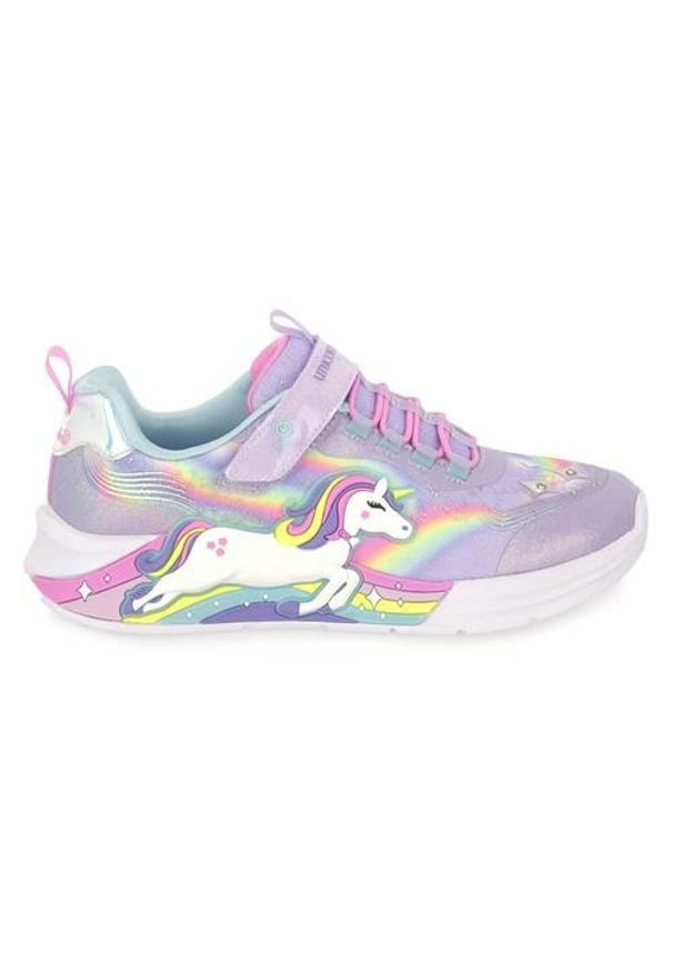 skechers - Buty do chodzenia dla dzieci Skechers Lvmt Unicorn. Kolor: fioletowy. Materiał: materiał, syntetyk, tkanina. Model: Skechers Sport. Sport: turystyka piesza