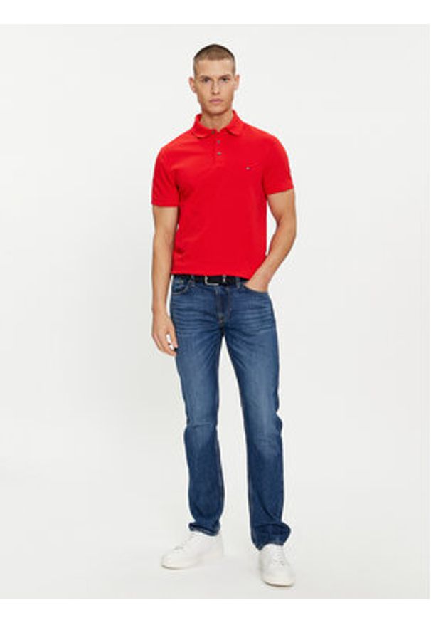 TOMMY HILFIGER - Tommy Hilfiger Polo 1985 MW0MW17771 Czerwony Slim Fit. Typ kołnierza: polo. Kolor: czerwony. Materiał: bawełna