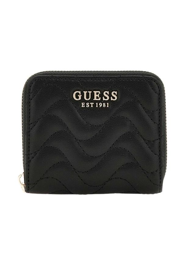 Guess - GUESS Czarny mały portfel damski Melisandra. Kolor: czarny. Materiał: skóra ekologiczna