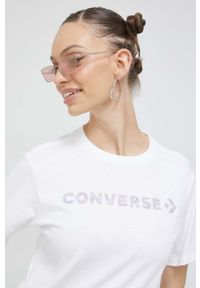 Converse t-shirt bawełniany kolor biały. Kolor: biały. Materiał: bawełna #5