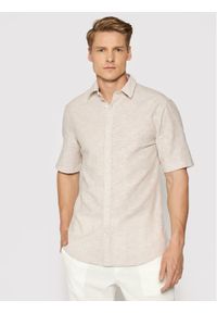 Only & Sons Koszula Caiden 22009885 Beżowy Slim Fit. Kolor: beżowy. Materiał: bawełna