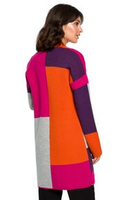 BE Knit - Sweter kardigan narzutka kolorowy geometryczny wzór. Okazja: na co dzień. Materiał: materiał, akryl, jeans. Wzór: geometria, kolorowy. Styl: casual, elegancki #2