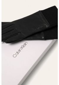 Calvin Klein - Rękawiczki skórzane. Kolor: czarny. Materiał: skóra #2