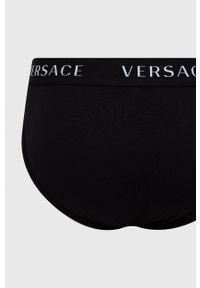 VERSACE - Versace slipy (3-pack) męskie kolor czarny. Kolor: czarny